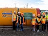 Students from North Oceanside Road Elementary School picked the name "P.O.S.E.I.D.O.N' for the microtunneling machinery. 