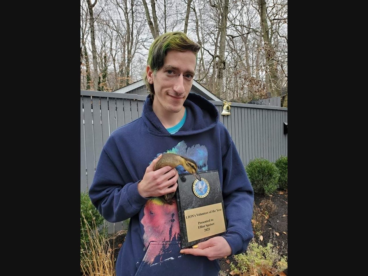 Elliot Speiser was honored for saving ducklings, including one on Dec. 27 in West Hempstead. 