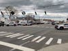 The wind blows the traffic lights out of commission on Sunrise Highway in Bellmore. 
