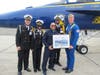 The Freeport schools superintendent was selected as a civilian to take flight with the Navy Blue Angels on Friday. 