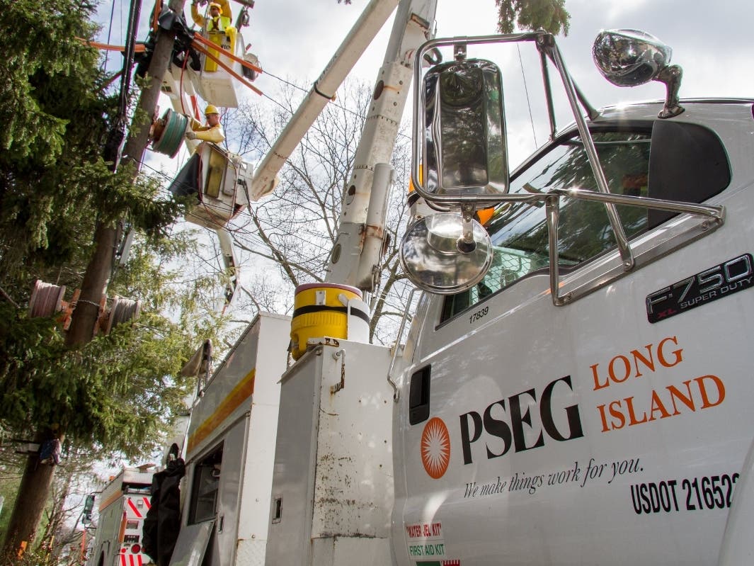 The utility company is working on a storm-hardening project in North Bellmore. 