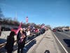 Dozens of Trump supporters turned out in Bellmore. 