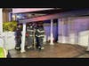Firefighters assess the situation as a beam was dislodged holding up a deck in Long Beach.