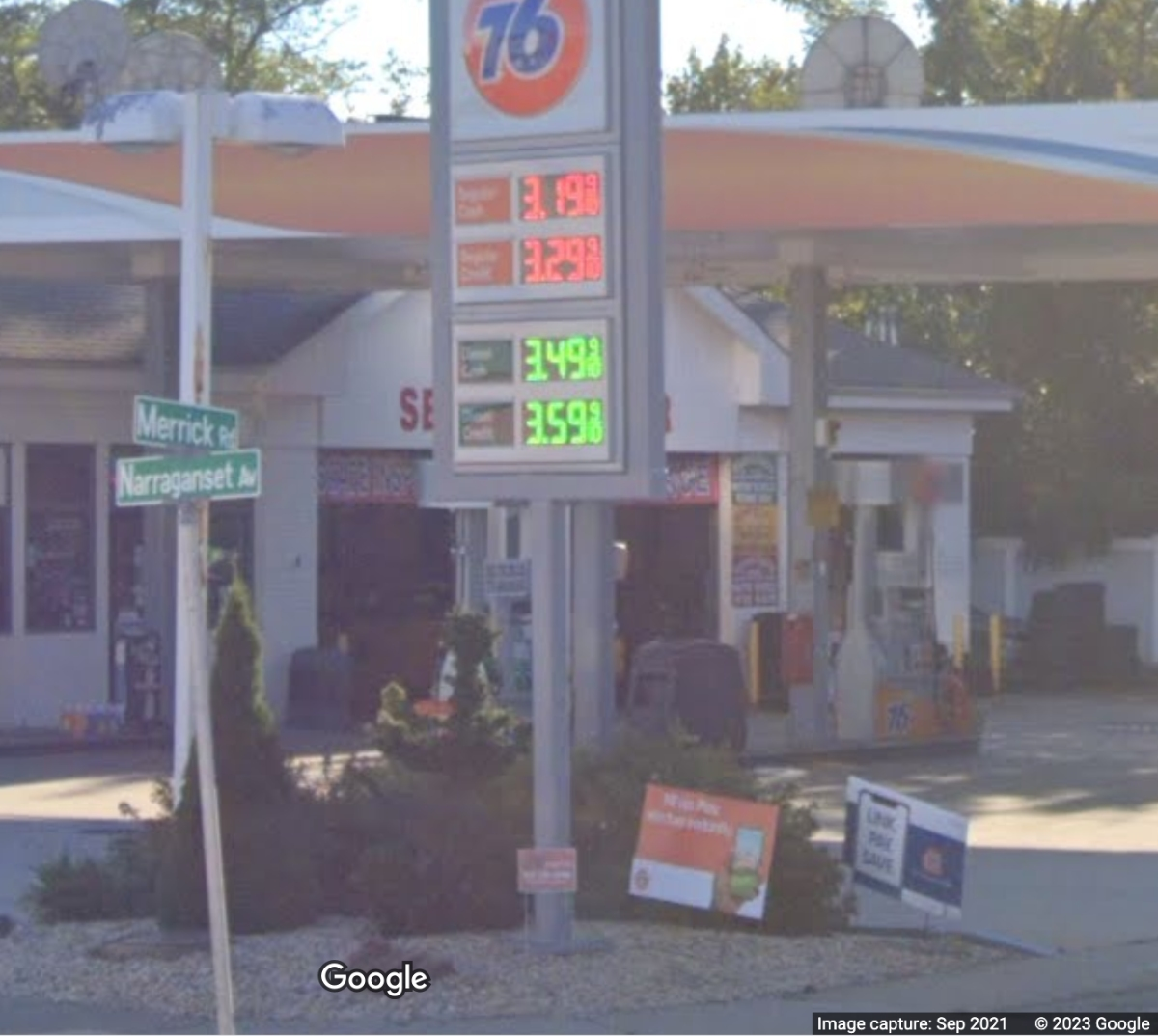 The 76 Gas Station on Merrick Road was robbed early Tuesday, police say. 