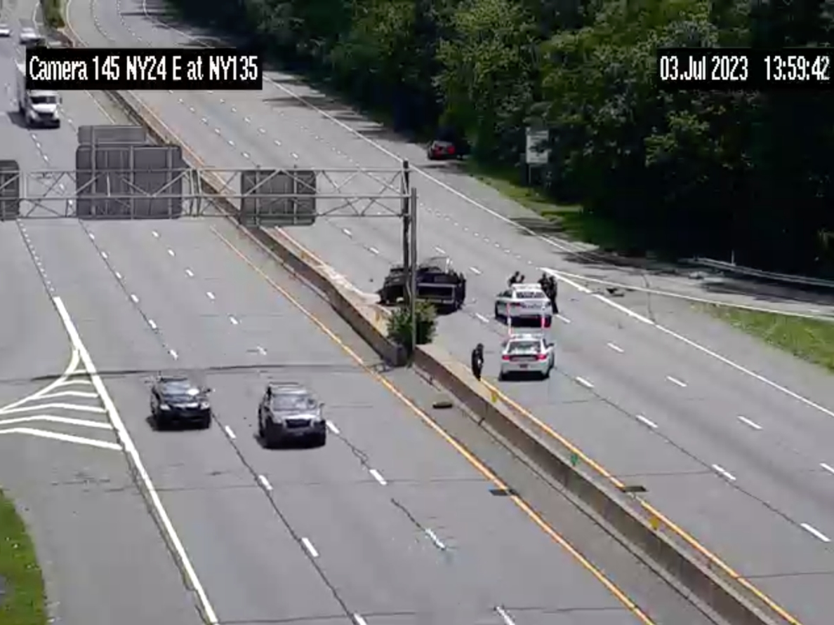 All lanes are closed from a serious accident on the Seaford-Oyster Bay Expressway. 