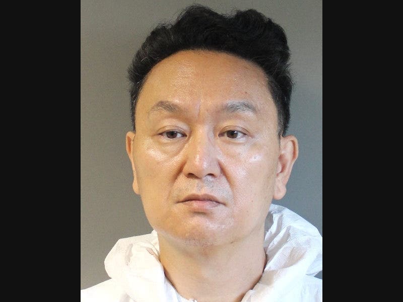 A Garden City Park is accused of stabbing a woman several times at his home, police say. 