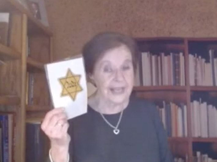 Marion Blumenthal Lazan, of Hewlett, shows the Star of David she was forced to wear in Nazi Germany. 