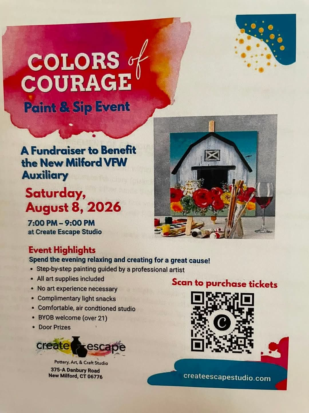Colors Of Courage Paint & Sip Event