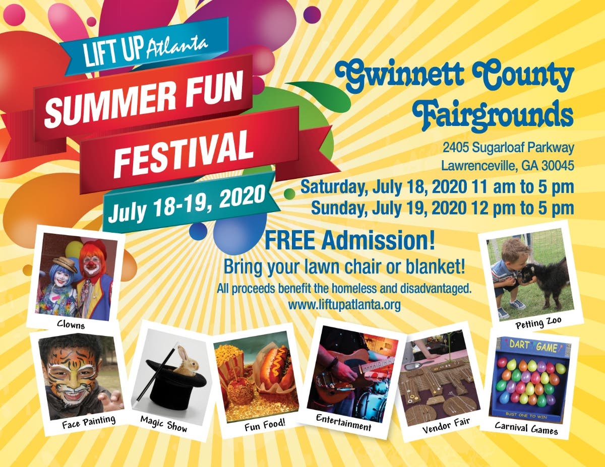 Jul 18 Lift Up Atlanta s 2020 Summer Fun Festival Lawrenceville GA Jul 18 Lift Up Atlanta s 2020 Summer Fun Festival Lawrenceville GA