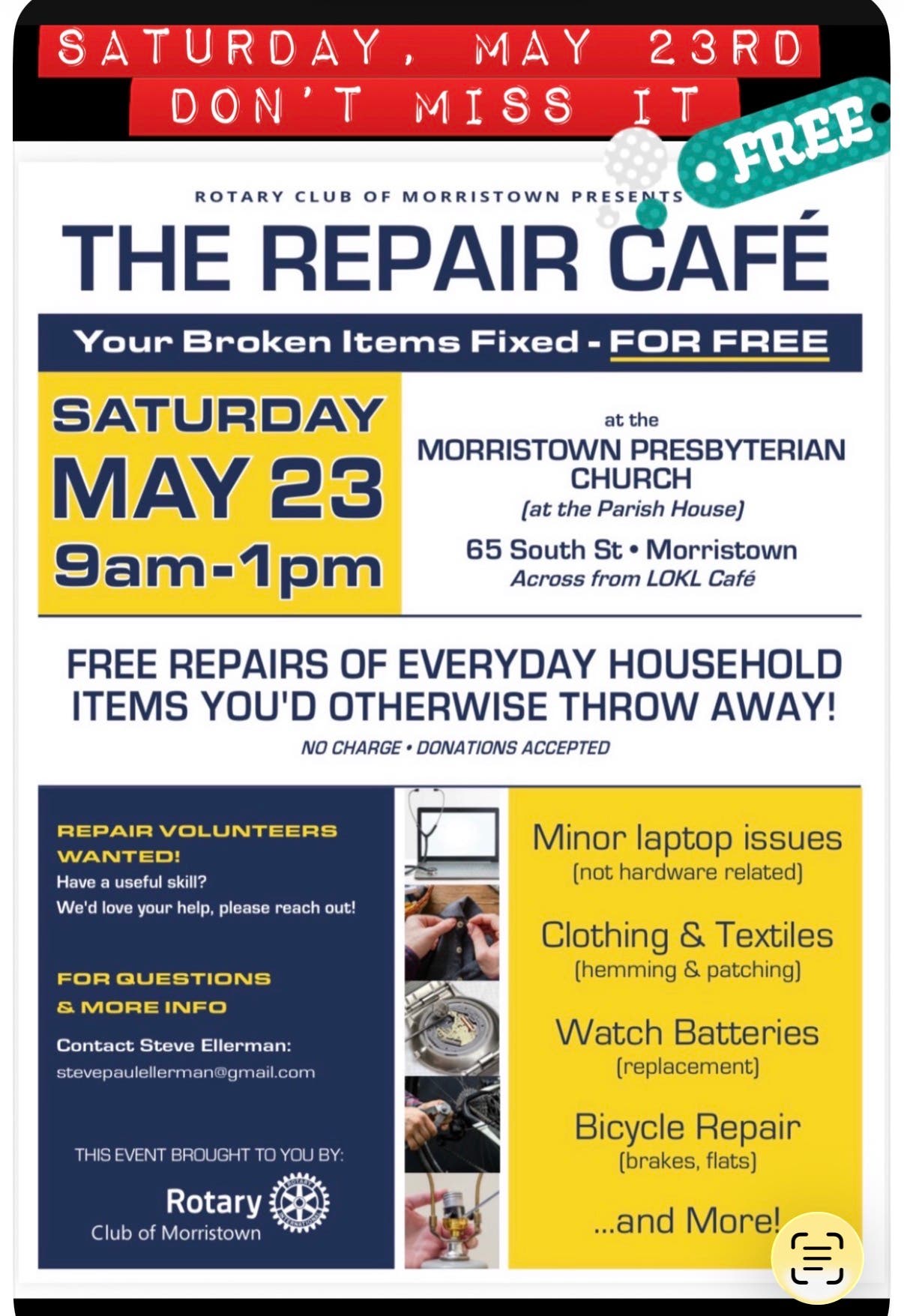 FREE; Repair Cafe