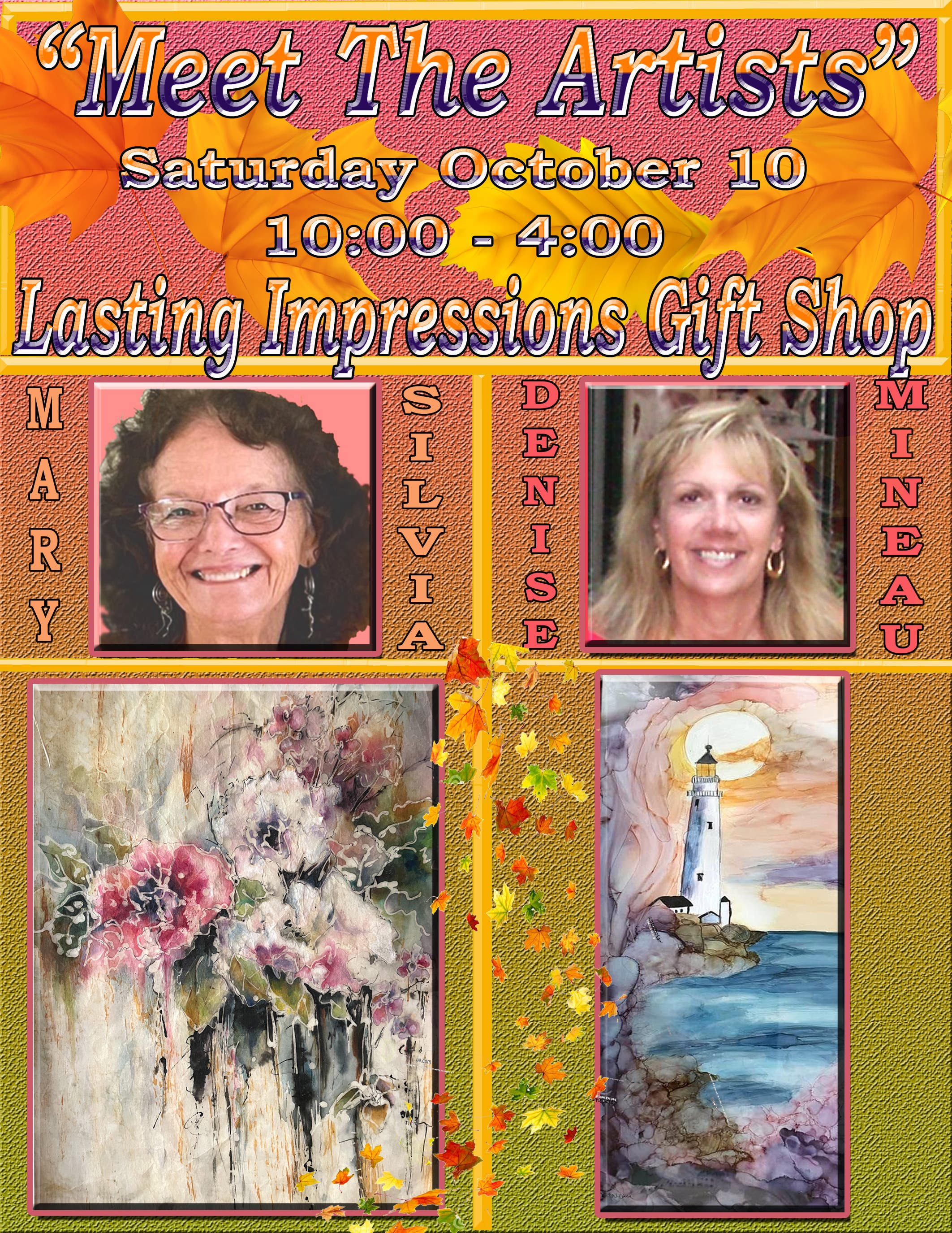 OCTOBER 10 - "MEET THE ARTISTS" at Lasting Impressions Gift Shop