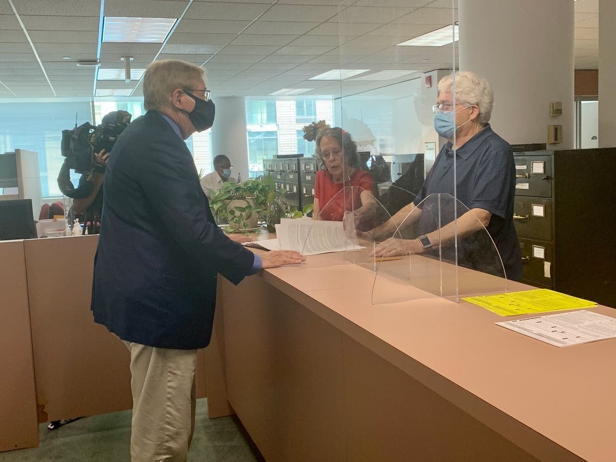 Mayor David Martin submitted his signatures to the Registrar of Voters on Wednesday.