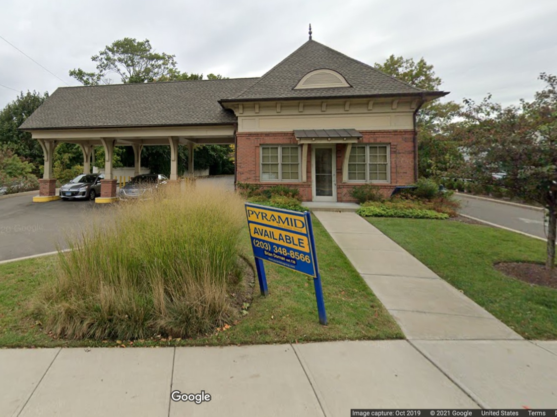 The site of the proposed Gregorys Coffee location in Cos Cob.