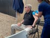 Mayor David Martin received his flu shot on Tuesday.
