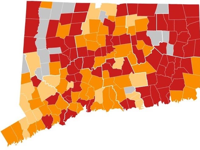 Stamford had an average of 12.1 daily cases per 100,000 residents and a positive test rate of 4  percent between Sept. 5 and Sept. 18, according to the state Department of Public Health. 