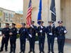 The Greenwich Police Department Honor Guard.