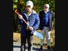 Robin Stein and Mayor David Martin at Thursday's groundbreaking ceremony.