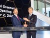 Robert DiStanislao (left) and Automobili Lamborghini Chairman and CEO Stephan Winkelmann at last week's grand opening event.