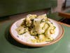 Shareable vegetable dishes include zucchini (shaved raw and grilled with mint salsa verde)