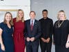 From left to right: SPEF CEO Lindsay Wyman; Mayor Caroline Simmons; Sen. Richard Blumenthal; Superintendent of SPS Dr. Tamu Lucero;  RIF CEO and President Alicia Levi.