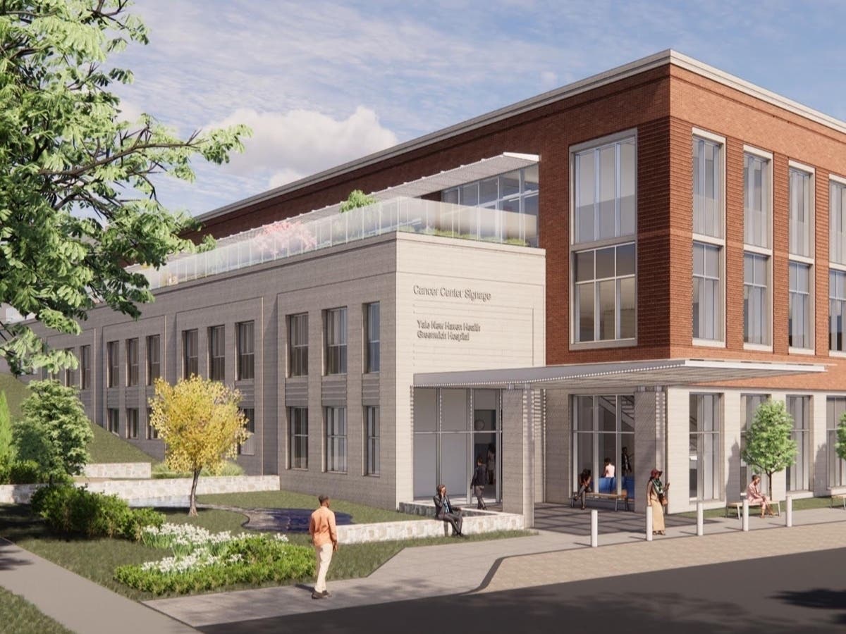 A rendering of the proposed cancer center from Greenwich Hospital.