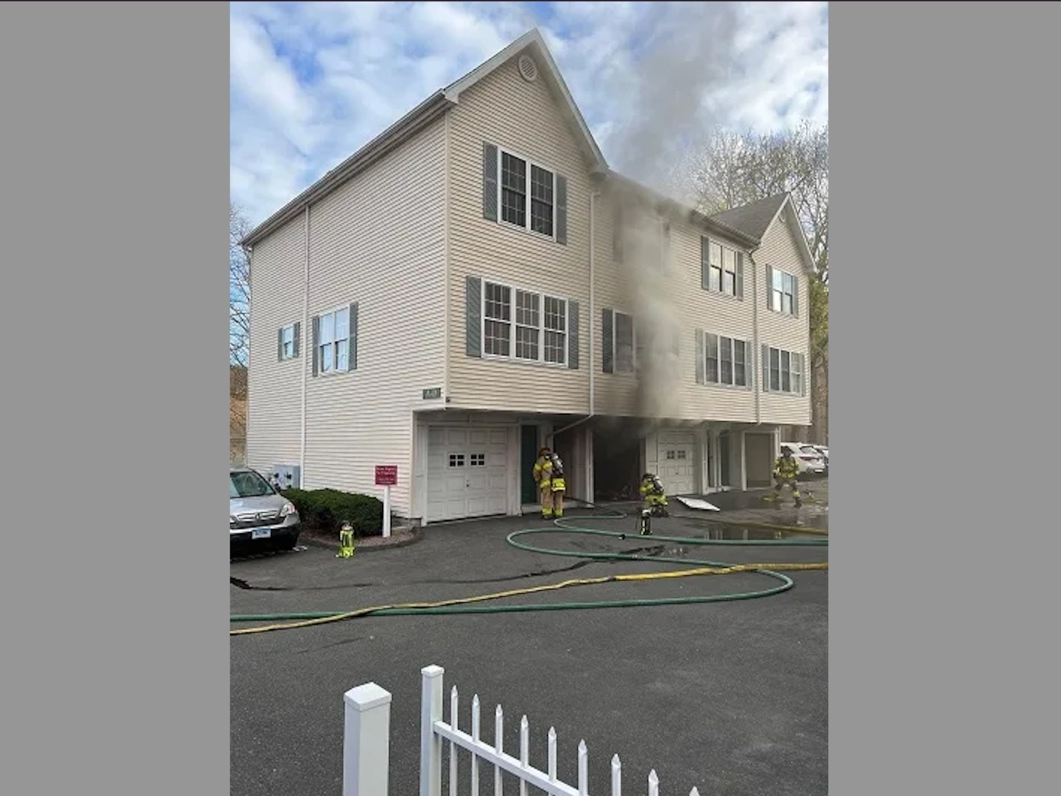 The fire was contained in less than eight minutes, fire officials noted, and no injuries were reported.