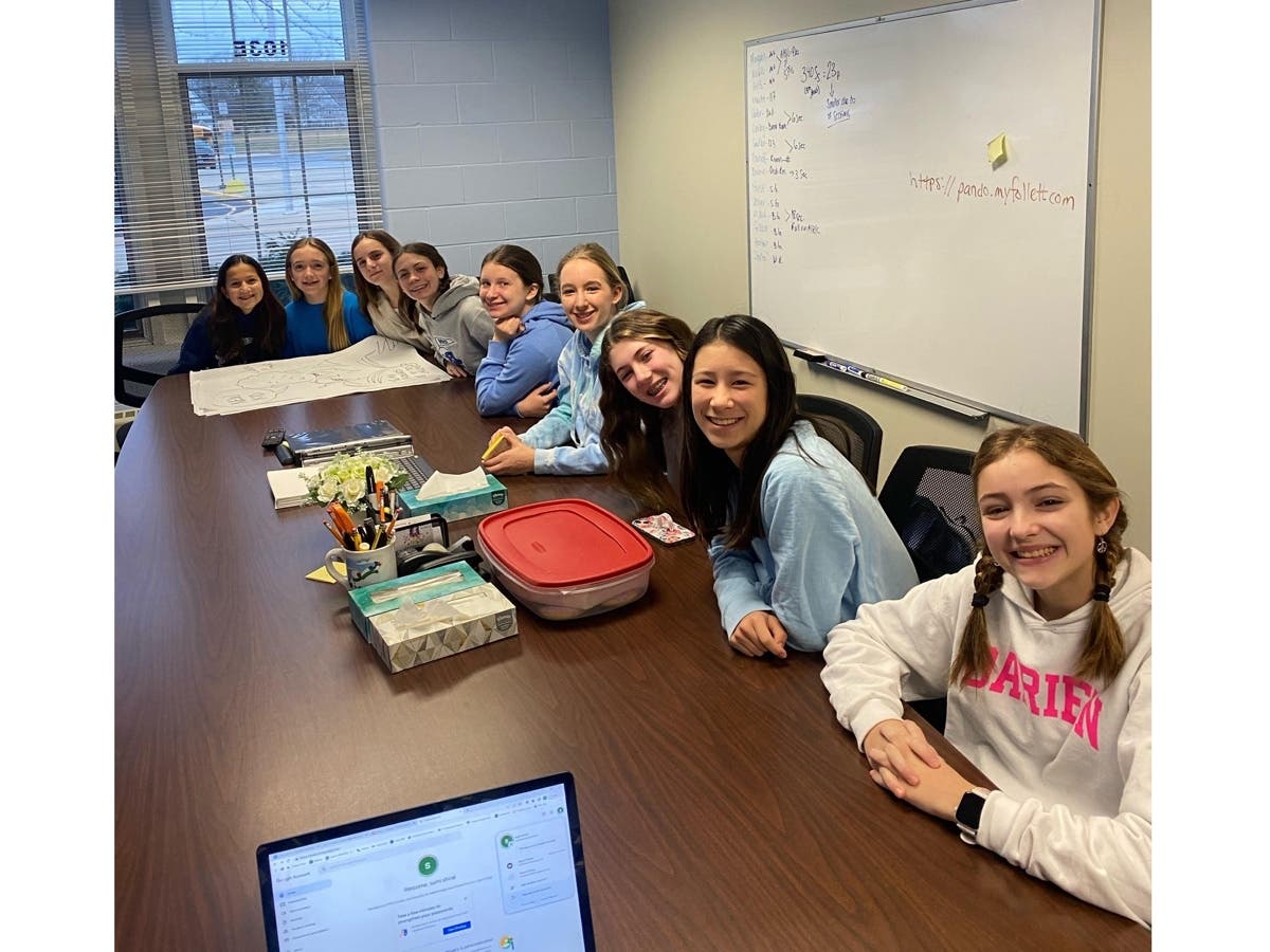 From left to right: Maddie Rosenberry, Katie Thistle, Reese Salmore, Lila Sutliff, Vesper Clark, Lena Blumenthal, Izzy Djiounas, Maya Collins and Eliz Coonan
