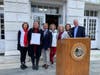 Left to right: ARC Metro NY North Chapter Board Chair Lisa Cooper; Chapter CEO Stephanie Dunn Ashley; First Selectman Fred Camillo; Selectwoman Lauren Rabin; Selectperson Janet Stone McGuigan; Town Clerk Jackie Budkins; state Rep. Steve Meskers.