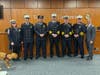 Several of Greenwich's volunteer district chiefs and First Selectman Fred Camillo.