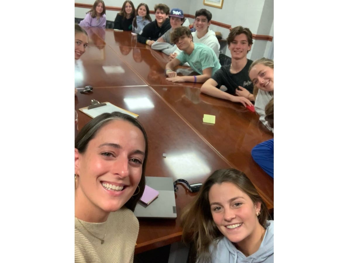 Sarah McCarty (front, left) has been named The Community Fund of Darien’s Thriving Youth program director.