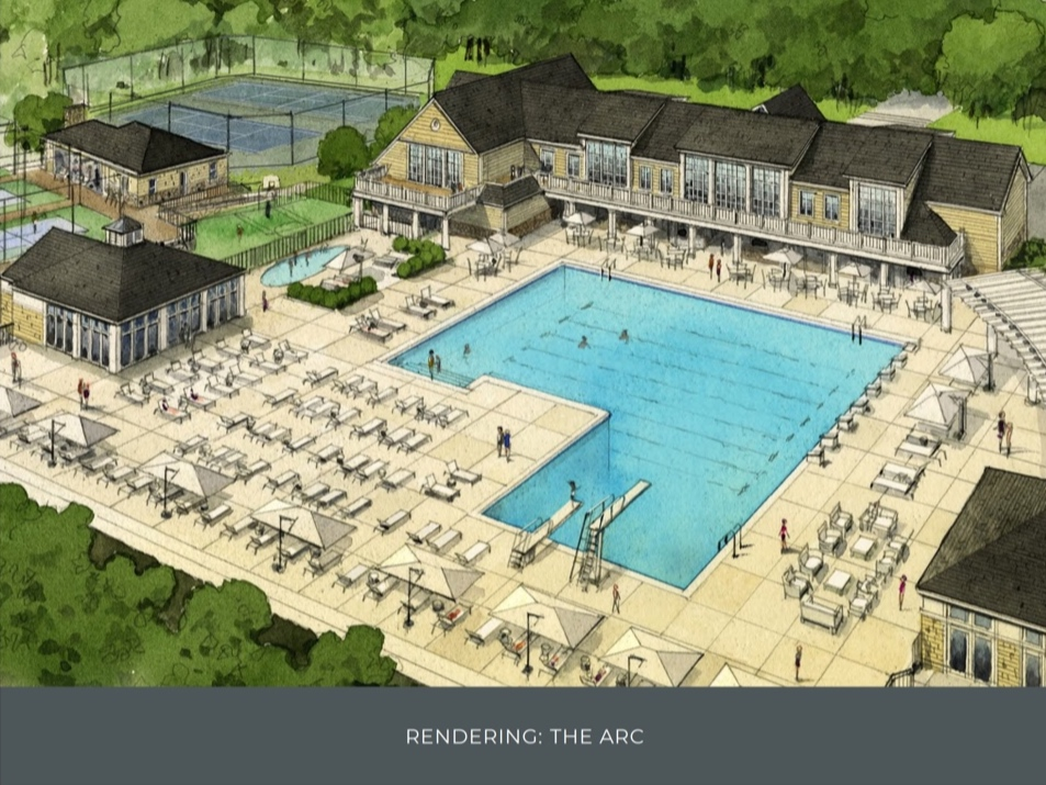A rendering of proposed upgrades to Burning Tree Country Club's aquatics and recreation center.