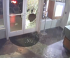 Police said four suspects smashed their way into David Harvey Jewelers early Wednesday morning. The above is a screenshot from security video showing the suspects gaining entry.