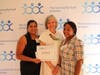From left to right: DOMUS Grants Manager Christina Wyclif; The Community Fund of Darien Executive Director Janet King; DOMUS Deputy Director Denise Thomas.