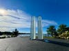 The 9/11 memorial sits atop a bluff at Cos Cob Park.