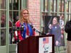 Darien resident and Paralympic swimmer, Ali Truwit, in Grove Street Plaza on Monday, Sept. 24, 2024.