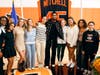 Donovan Mitchell and the Greenwich Country Day School girls basketball team.