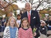 Riverside students Charlotte and Grace Glazer with their grandfather, veteran Charles L. Glazer.