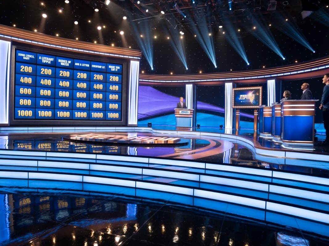 The Alex Trebek stage at Sony Pictures Studio during a previous episode of "Jeopardy!"