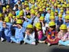 Old Greenwich School students at Wednesday's groundbreaking ceremony.