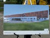 Renderings of the new Westhill High School were on display at Tuesday's groundbreaking ceremony.