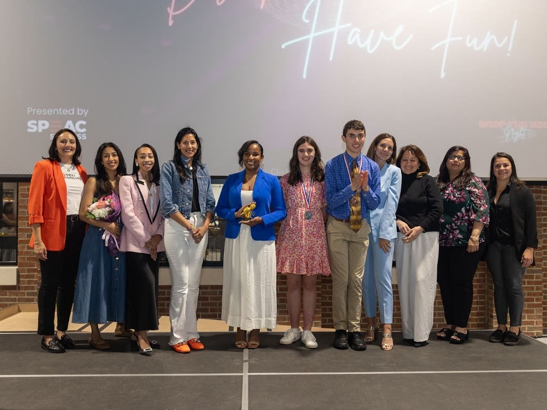 From left to right: Shannon Malkin Daniels, Chandni Thawani, Lynai Mufungizi, Leslie Kumar (Audience Favorite), Juliet Bodley (1st Place), Aila Flynn (2nd Place), Anton Lando (3rd Place), Mary Dobson, Trish Havey, Ritu Ajmera, Jessica Alzate