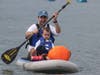 Riverside resident Peter Tufo was among the paddlers in the SoundWaters
Flotilla on July 11.