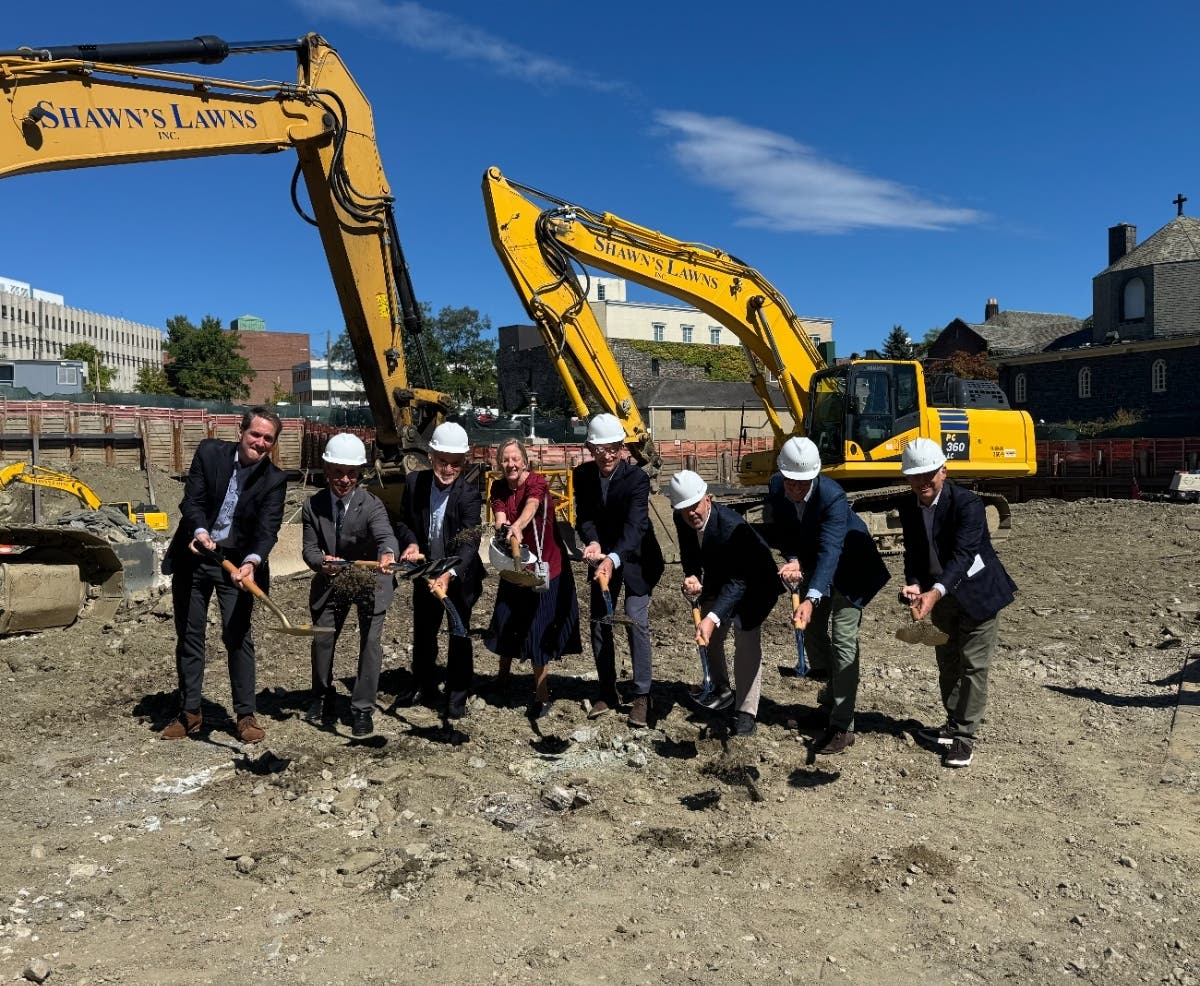 Elected and project officials broke ground on a six-story, 120-unit multifamily residential building in downtown Greenwich on Friday, Sept. 18, 2026.