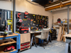 There is a woodworking studio located in the home.