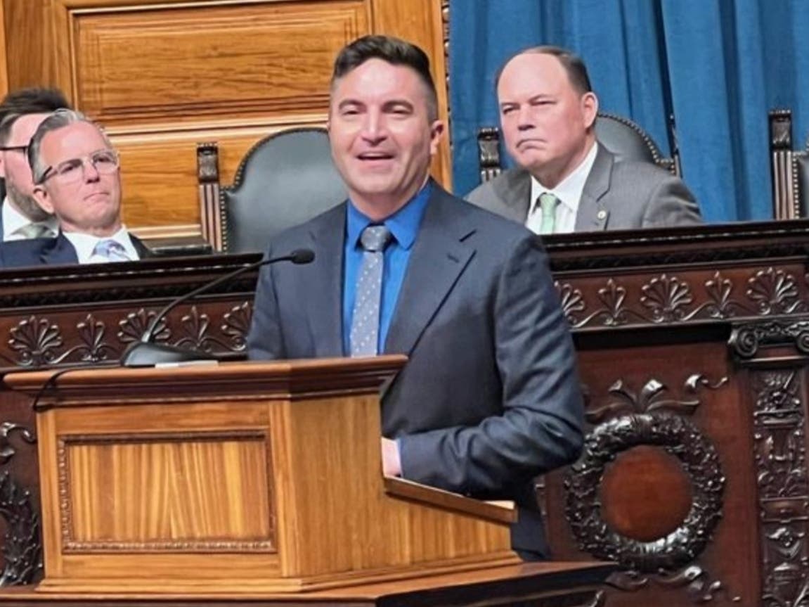 Rep. Lewis speaks on the House floor in support of the Parentage Act.