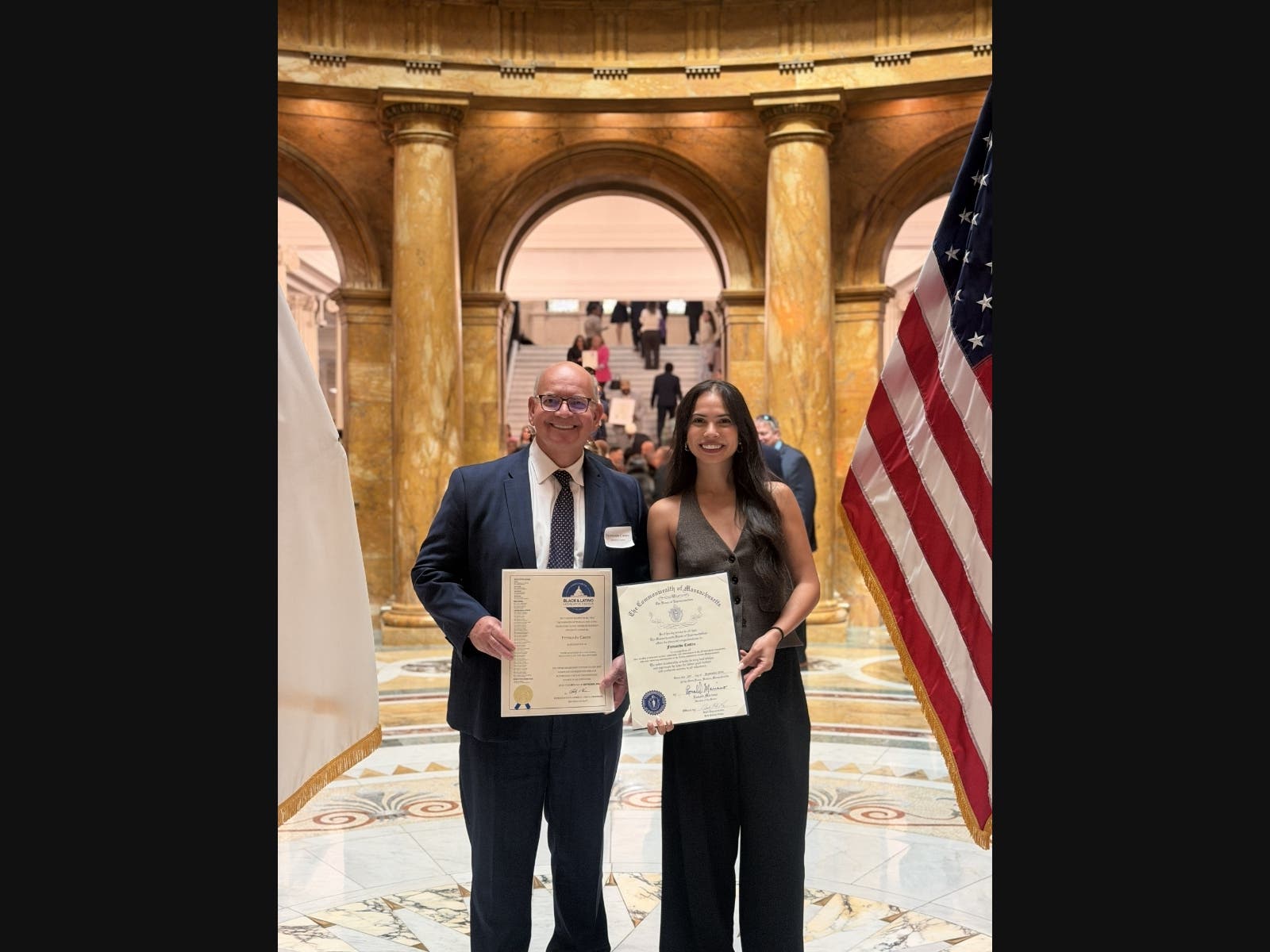 Fernando Castro (left), Marianna Luciano - Rep. Jack Patrick Lewis Office (right) at the 2026 Latino Excellence on the Hill Awards