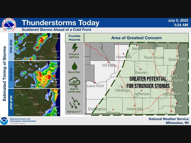 Storms Could Hit Wisconsin With Heavy Rain And Wind; Chance Of Hail ...