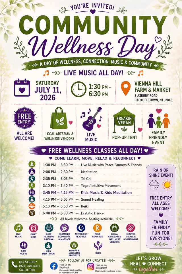 Community Wellness Day Sat 1:30-6:30PM