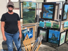 Artist Jennifer Huber at her display