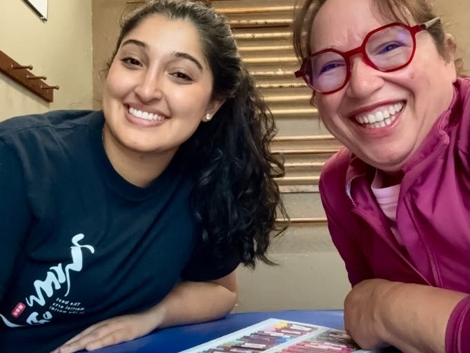 KSN Zamzam Saidi, martial arts instructor at Kuk Sool Won of Dublin, and Vanessa Thomas, Co-Founder of the Dublin Arts Collective at the dojang ahead of the Arts and Health Day Workshop